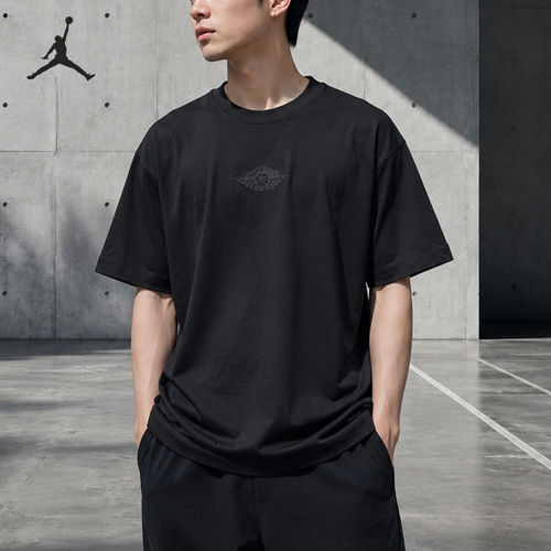 Nike/耐克官方正品JORDAN男士针织透气圆领休闲短袖T恤DX5783-010