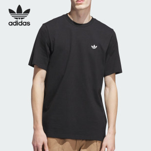 Adidas/阿迪达斯官方正品三叶草男士简约LOGO印花日常T恤JW0038