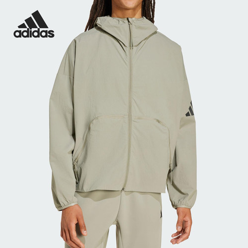 Adidas/阿迪达斯官方正品MYSHELTER男士宽松连帽休闲外套JW3631