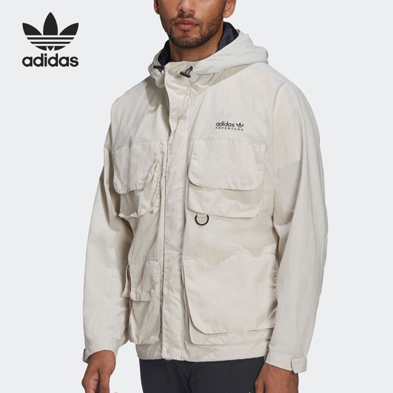 Adidas/阿迪达斯官方正品三叶草多口袋工装男子运动夹克 HF4794