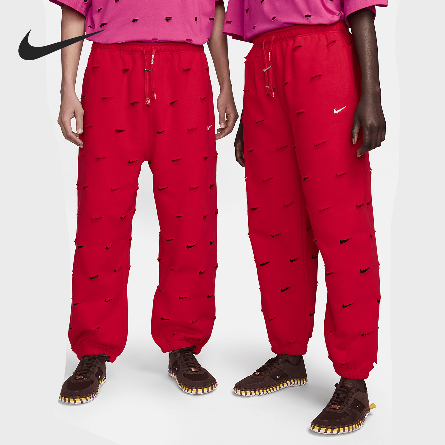 Nike/耐克官方正品Jacquemus Swoosh情侣宽松针织长裤FJ3269-657图片