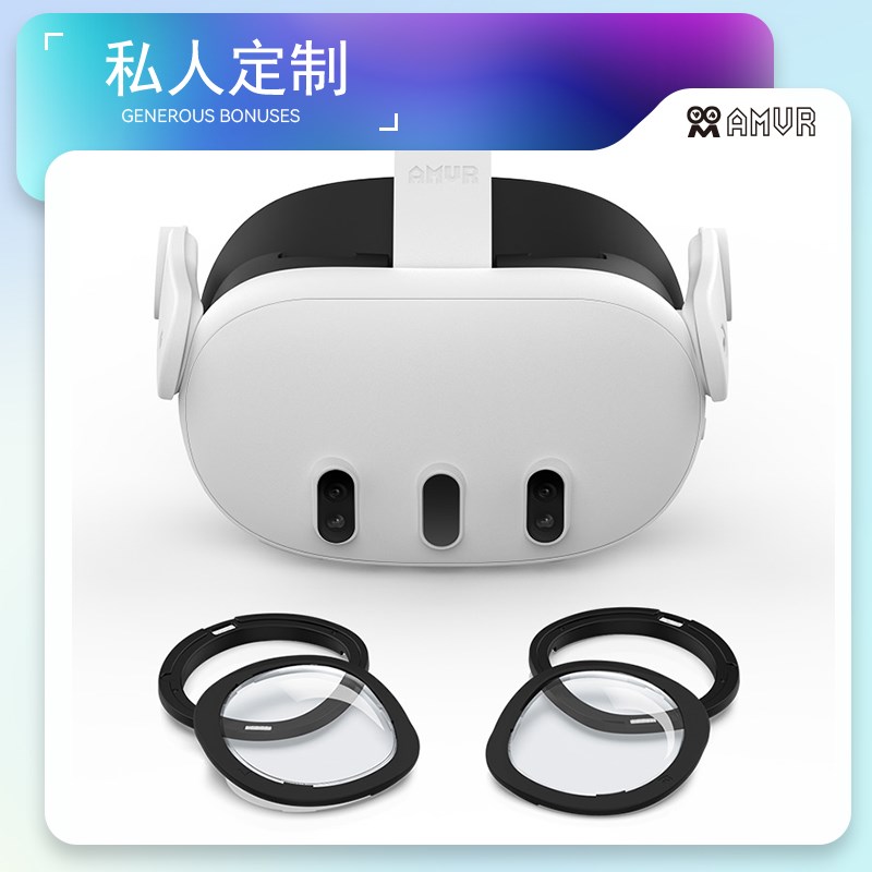 Quest3近视眼镜磁吸VR配件OculusQuest3镜片非球面磁吸防蓝光