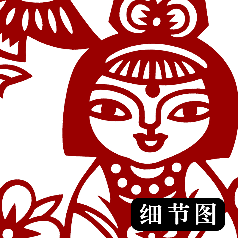 A款社会主义核心价值观剪纸底稿国画花鸟手工刻纸图样图案打印稿