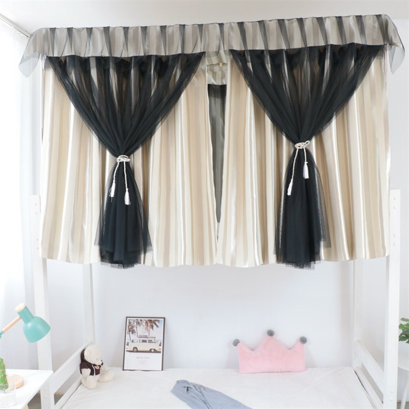 女学生寝室床e帘遮光布宿舍上下铺床帘蚊帐一体式公主is风防尘布