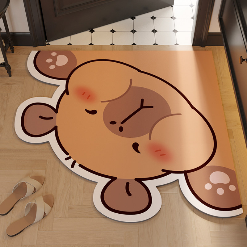 卡通爱浴室防滑垫门口地垫扇形硅藻泥速干吸水垫,居家布艺,入户地垫,淘宝优惠券,粉丝福利购,淘宝优惠卷