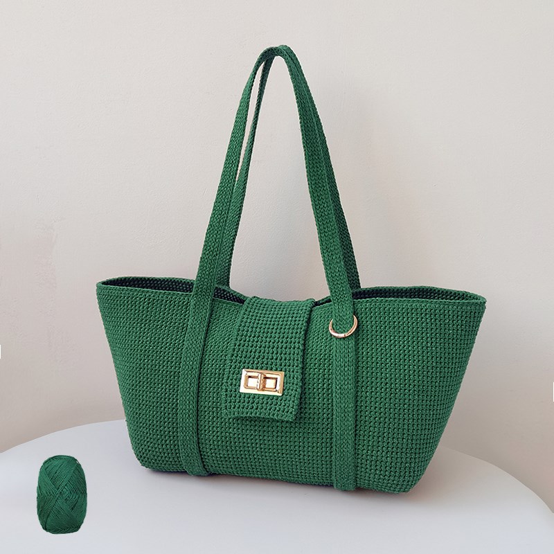 木子柯柯手作坊 时尚大气的手拎包手工DIY钩针编织材料包 非成品