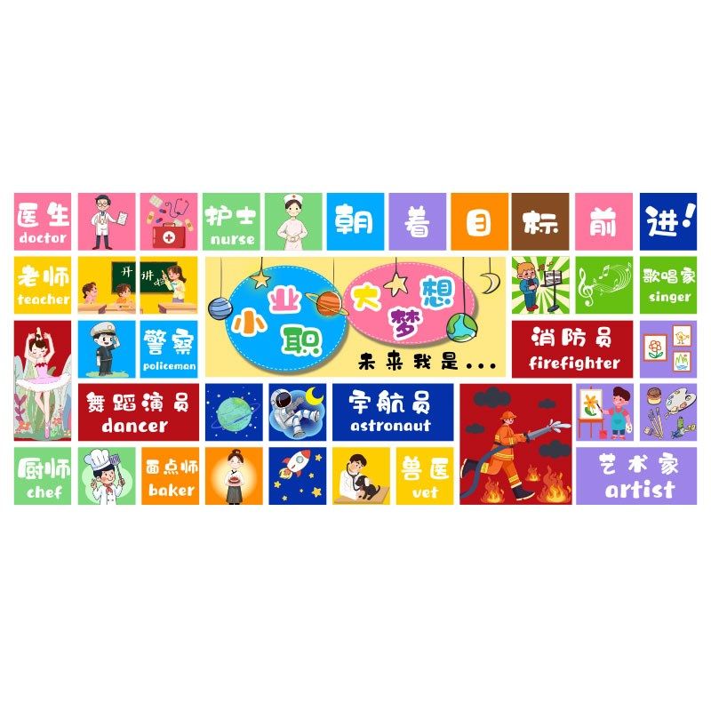 了的职业纸幼儿园墙面装饰环创题半成品材料文化走廊楼梯,家居饰品,文化墙贴,淘宝优惠券,粉丝福利购,淘宝优惠卷