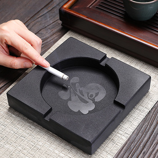 时尚石制烟灰缸个性潮流客厅办公室大气现代烟缸创意定制