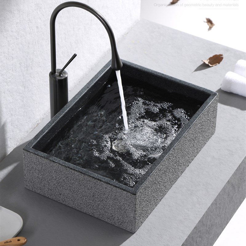 冠石汇大理石家用台上盆庭院洗手盆卫生间高档洗脸盆阳台天然