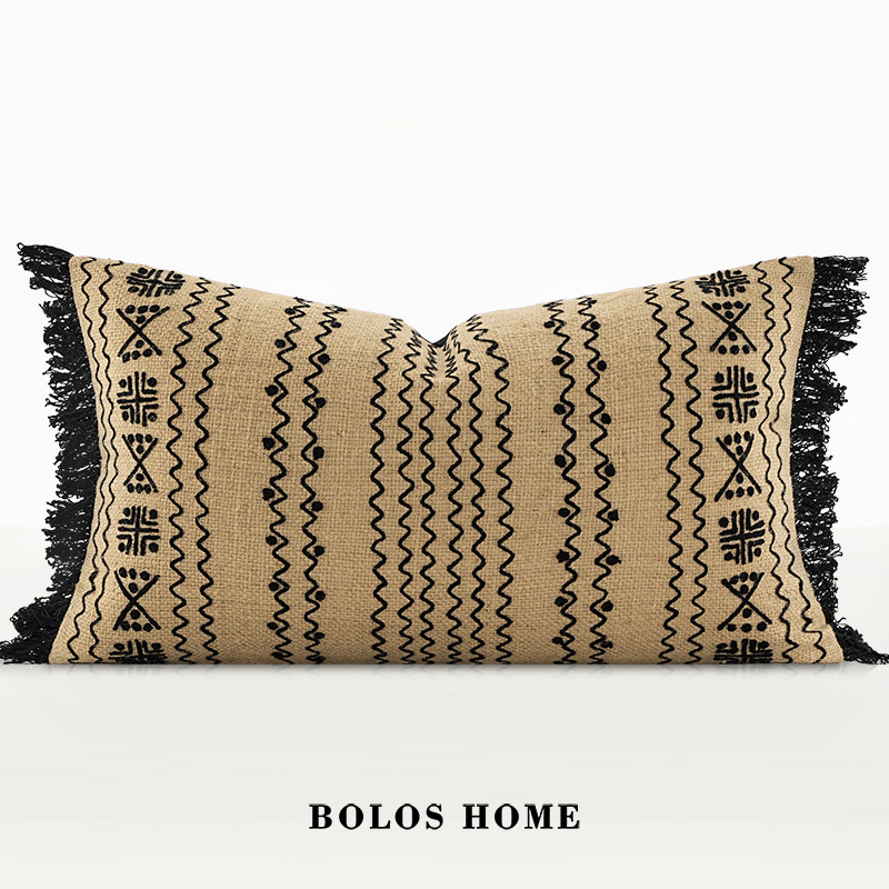 柏洛斯ohin波西米亚绣流苏酒店样板间床头沙发靠背垫长抱枕,居家布艺,腰靠垫,淘宝优惠券,粉丝福利购,淘宝优惠卷