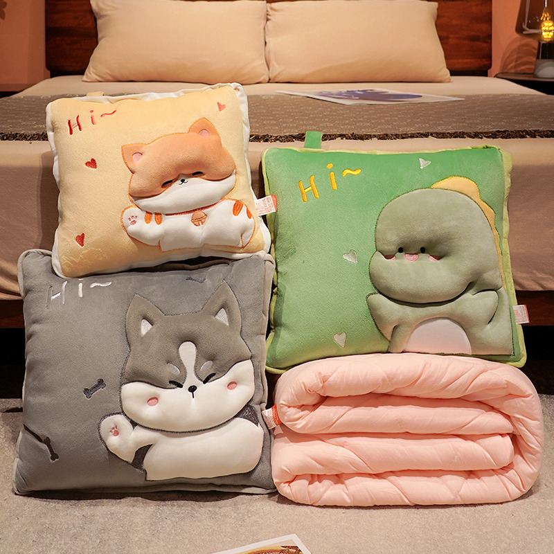 抱枕被子两用加厚办公室折叠午睡枕头毯子二合一沙发汽车靠枕车载