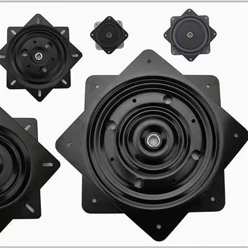 6寸转盘满珠加厚万向餐椅旋转台轴承家具方型铁转盘沙发椅子底座