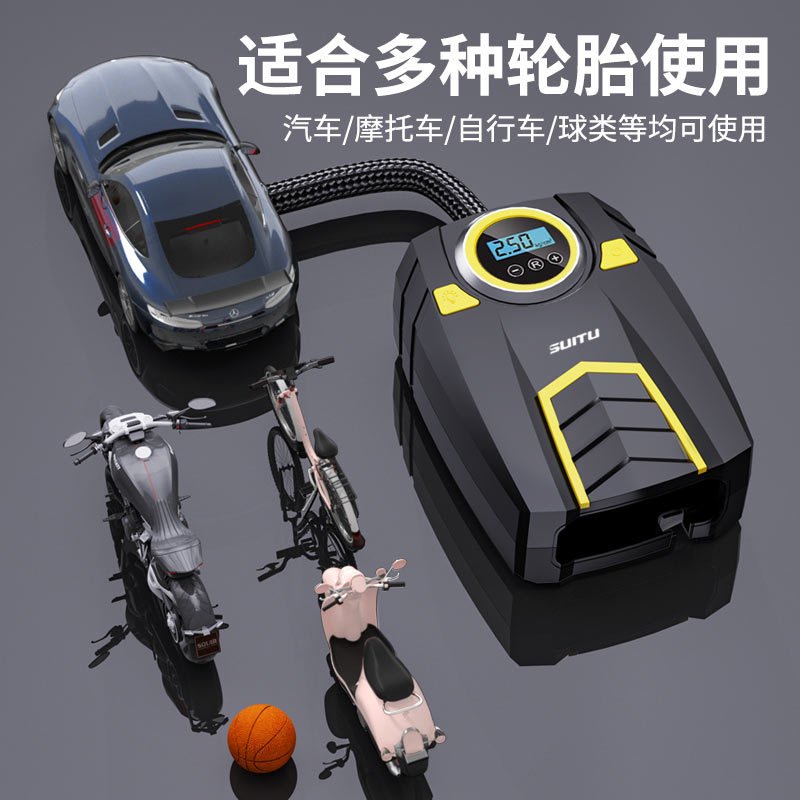 车载充气泵小轿车便携式家用汽车轮胎两用多功能12v 自动胎压打气