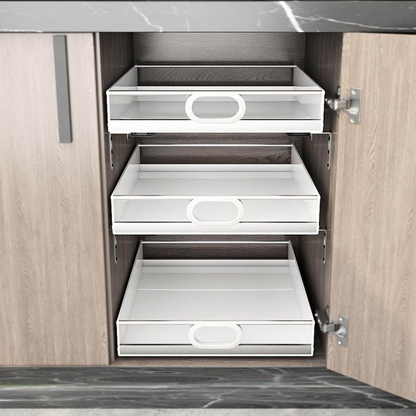 自制家用柜子不锈钢杆PP超深柜拉篮厨房用品带轨道抽屉托盘储物盒,收纳整理,收纳箱,淘宝优惠券,粉丝福利购,淘宝优惠卷