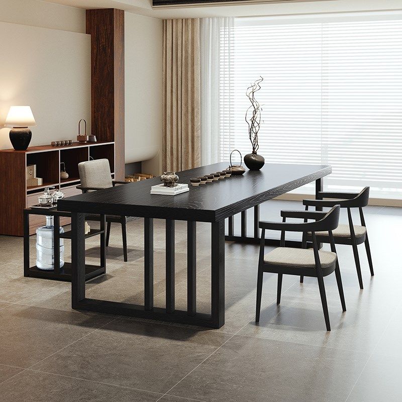 侘寂风实木茶台茶桌椅客厅办公室高端碳黑功夫大板茶桌,住宅家具,家用茶台/茶桌,淘宝优惠券,粉丝福利购,淘宝优惠卷