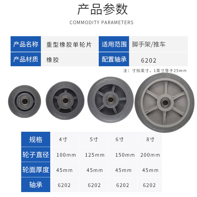 寸橡胶重型静音脚轮寸寸寸手推车脚轮子万向轮工业单轮,基础建材,脚轮/万向轮,淘宝优惠券,粉丝福利购,淘宝优惠卷
