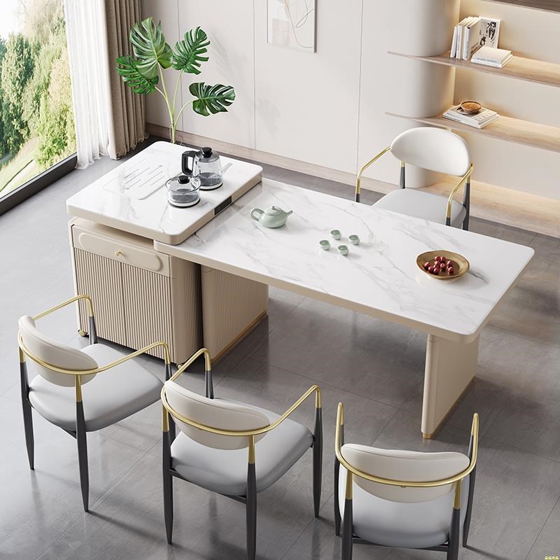 岛台餐桌一体家用两用茶桌办公室书桌现F代202新款茶桌椅组