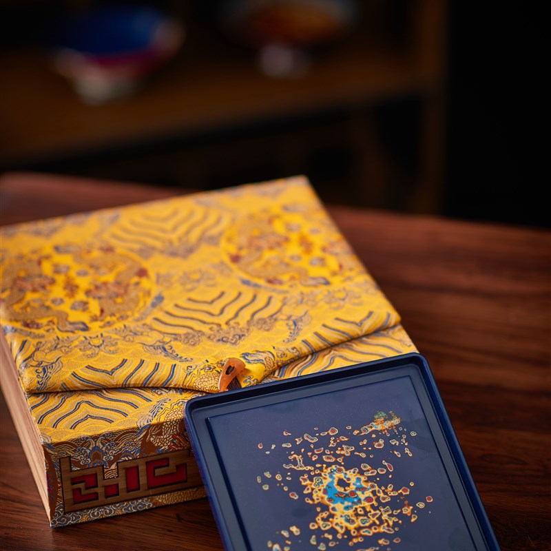 大古大漆壶承福州漆器中式方形犀皮漆装饰茶台茶配件家用送礼