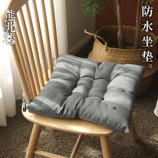 通用家用加厚棉麻防滑绑带透气椅子垫屁垫 防水坐垫办公室久坐四季