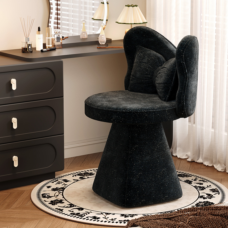 法式蝴蝶椅化妆台椅子轻奢家用卧室衣帽间可旋转化妆椅休闲 靠背