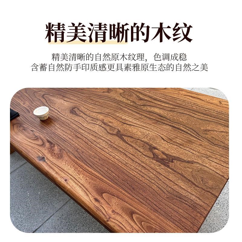 老榆木茶桌实木餐桌复古长桌原木吧台办公简约书桌民宿茶板桌台门