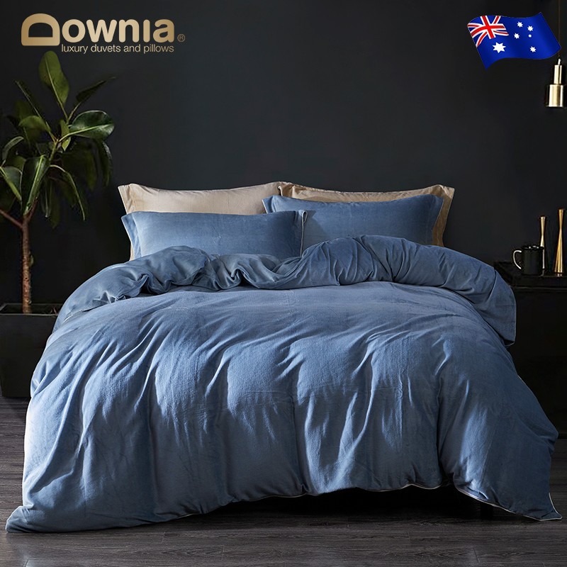 DOWNIA澳洲品牌床上四件套冬季拉舍尔纯色1.5米1.8米保暖床上用品