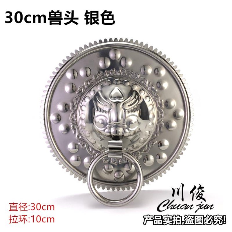 老式大门虎头门环不锈钢钛金狮头兽头农村大铁门木门拉环俯首