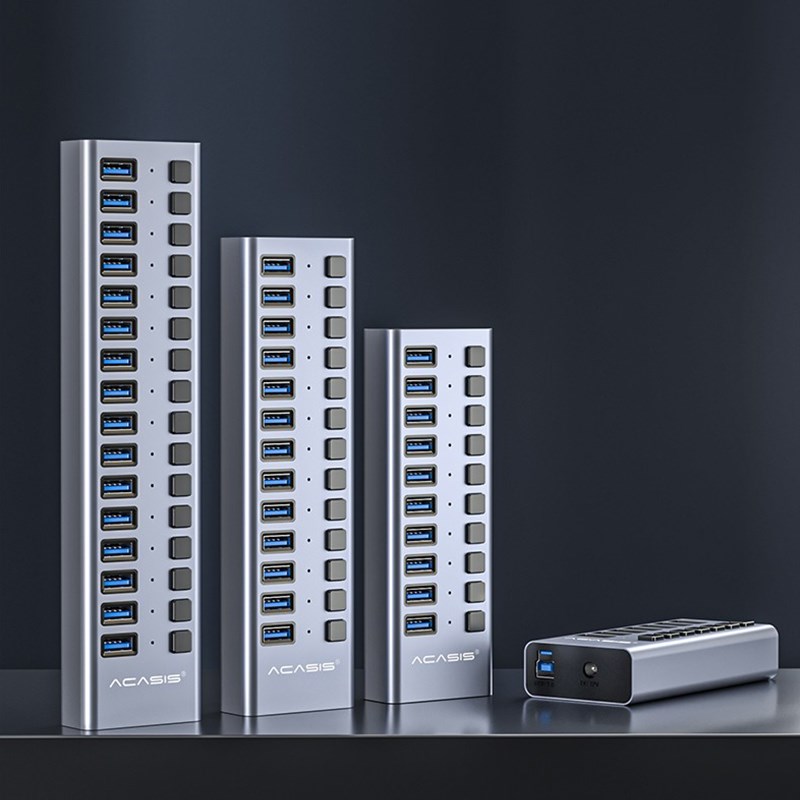 Acasis分线器10口USB3.0集线器hub扩展器电脑笔记本桌面扩展坞