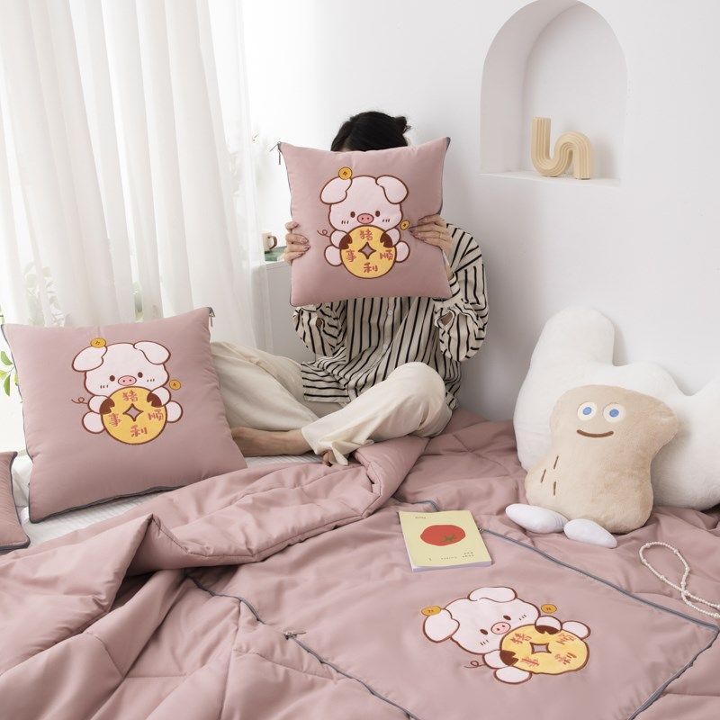 卡通水洗棉抱枕被十二生肖两用车载靠垫背办公室午睡,居家布艺,抱枕被,淘宝优惠券,粉丝福利购,淘宝优惠卷