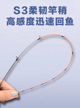 海筏竿竿稍玻纤陶瓷竿稍AX白棍近海小船竿4.0/5.0桥筏19/28岸抛S3