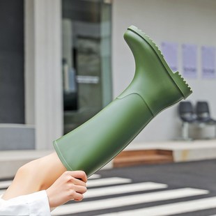 时尚韩版高筒雨鞋女加绒雨靴防滑防水鞋野外长筒骑士靴套鞋胶鞋女