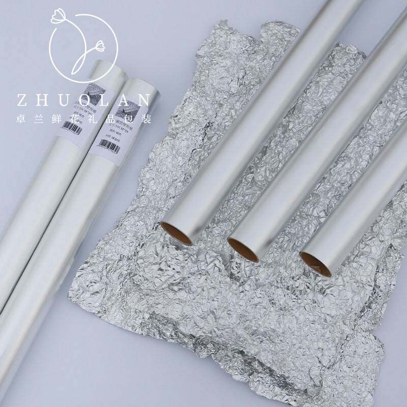 卓兰塑形锡箔纸包花纸有钱花钞票花束包装纸内衬银色花店专用材料