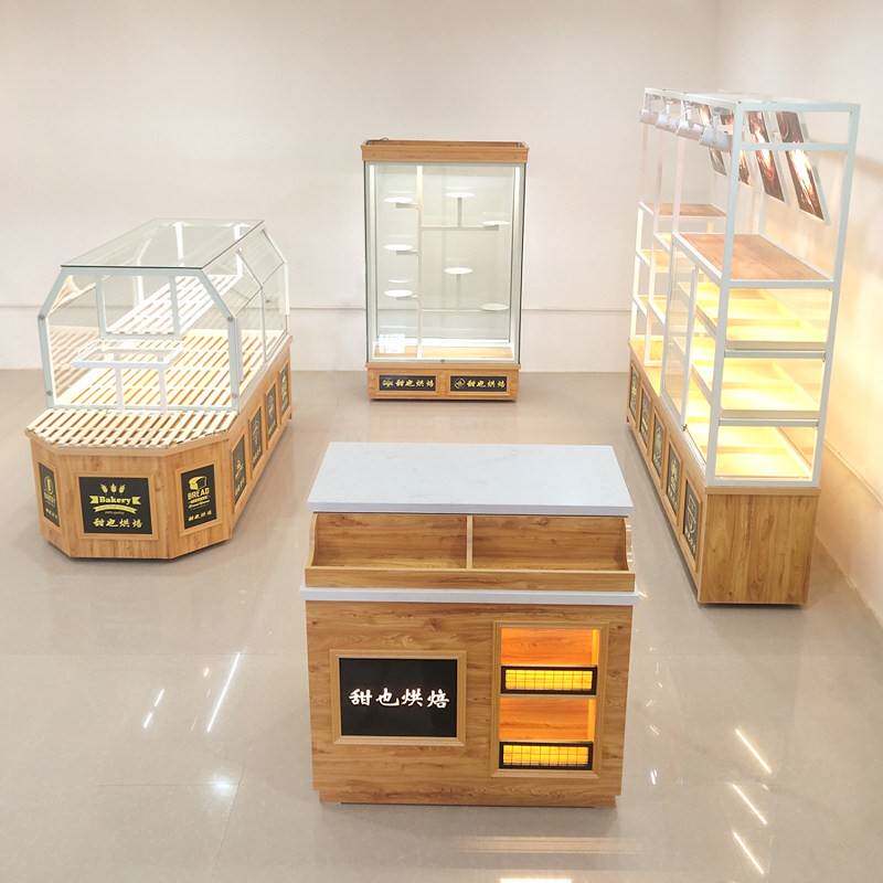 厂家直销蛋糕柜面包柜展示柜中岛柜烘焙店面包店货架商用玻璃移门
