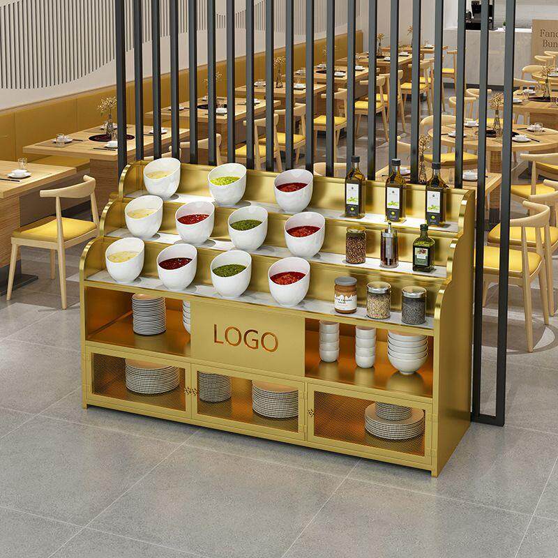 自助火锅调料台商用蘸料台展示柜饭店餐厅备餐柜火锅店多层小料台