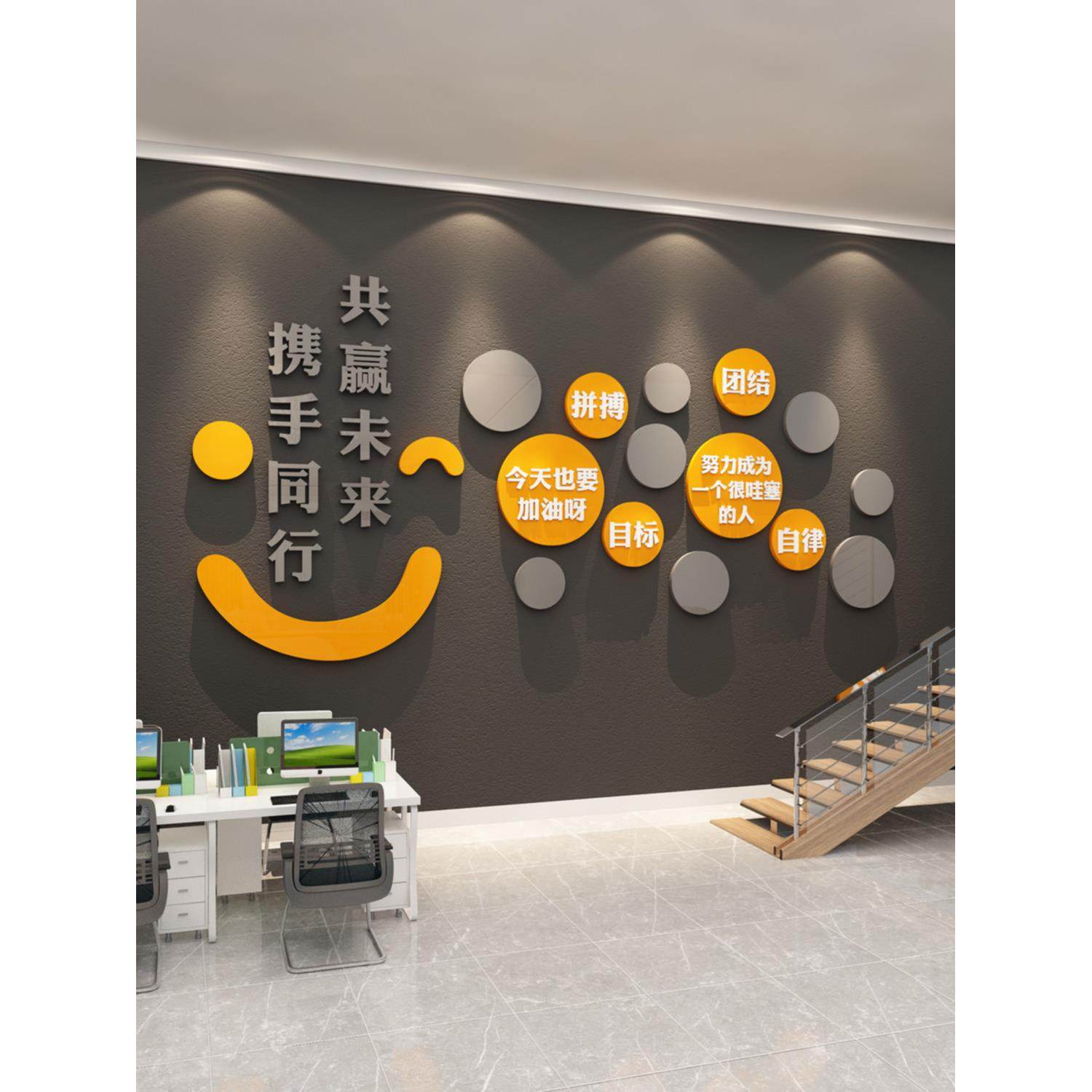 企业文化墙装饰画会议办公部氛围布置高端背景励志标语贴纸,家居饰品,软装墙贴,淘宝优惠券,粉丝福利购,淘宝优惠卷