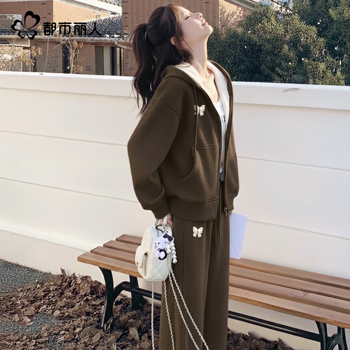 都市丽人休闲运动套装女加绒加厚