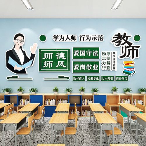学校教师办公室文化墙装饰培训机构四有老师教学建设布置墙贴纸