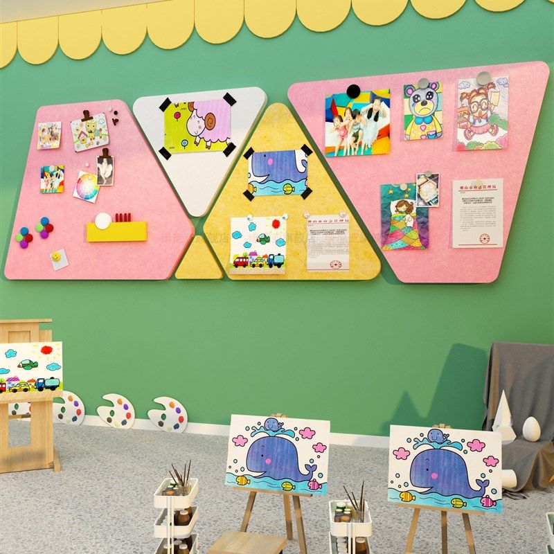 幼儿园墙面装饰毛毡照片作成品环创题文化布置大厅形象墙,家居饰品,文化墙贴,淘宝优惠券,粉丝福利购,淘宝优惠卷