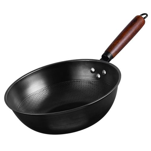 小铁锅家用小炒锅轻便炒菜锅无涂层电磁炉专用炒锅小号铁锅