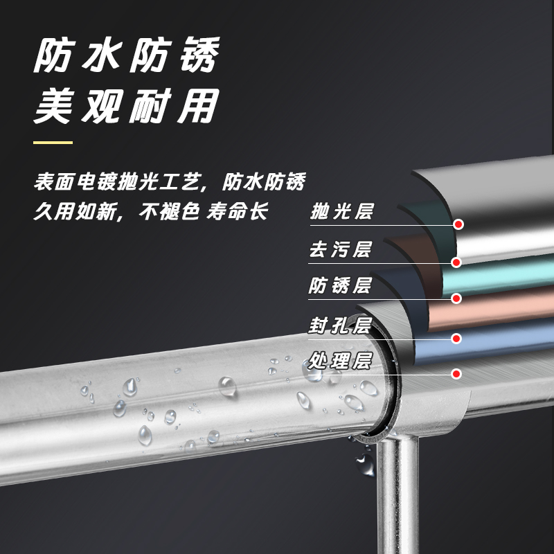 定制0不锈钢挂衣杆晾衣杆阳台调挂衣杆衣橱衣架挂杆不锈钢圆管
