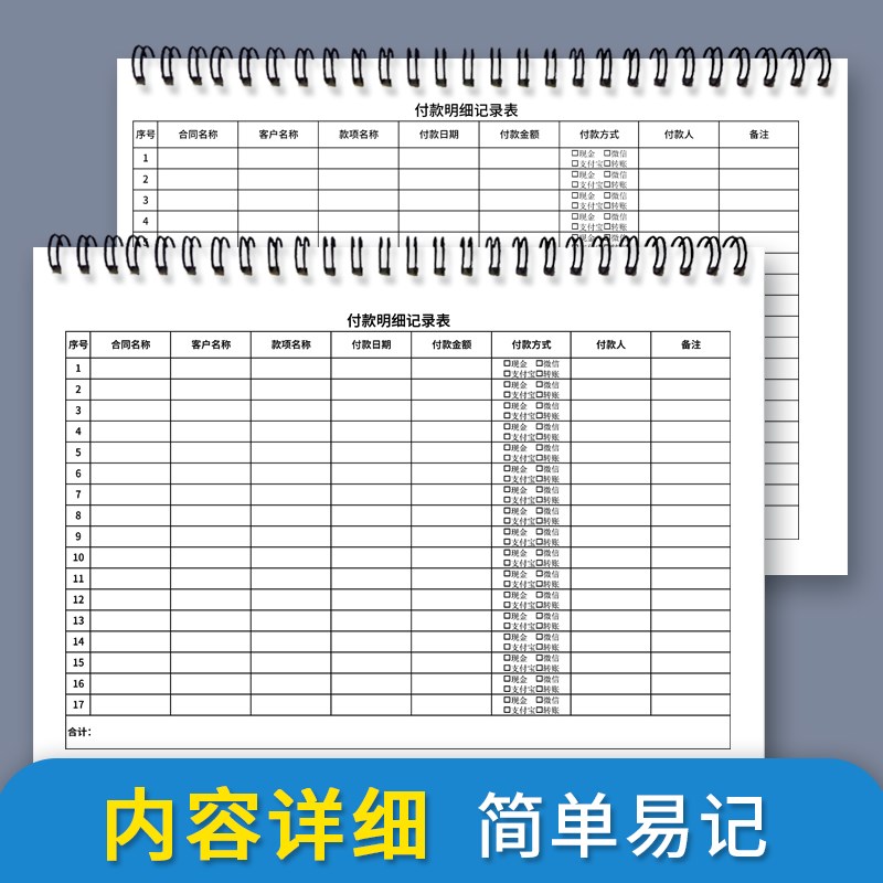 付款明细记录表记录本付款明细账转账明细汇总表货款账款计划表应