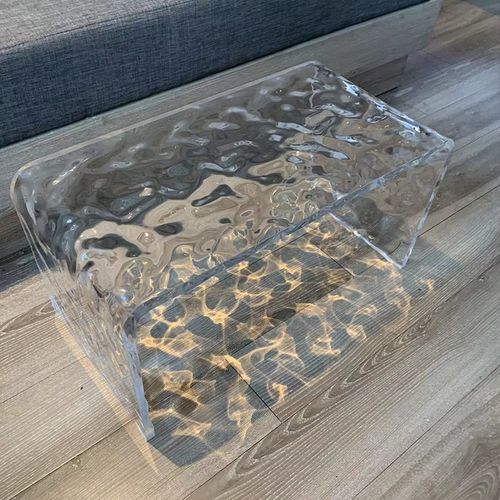 水波纹客厅茶几家用阳台方桌小型悬浮边柜飘窗小桌子