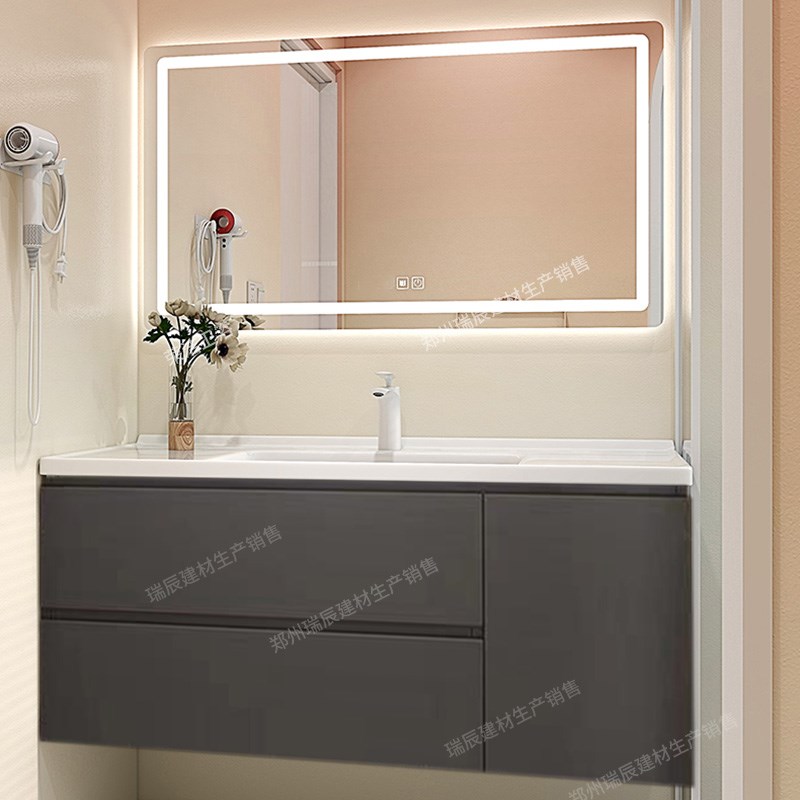 67厘米77/87/97/107/117CM定制浴室柜洗漱台实木洗手盆陶瓷盆