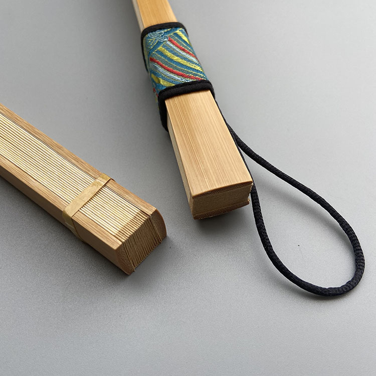 9.5寸18方玉竹折扇水磨玉竹镶仿乌木小骨苏工文玩扇子苏工白扇面