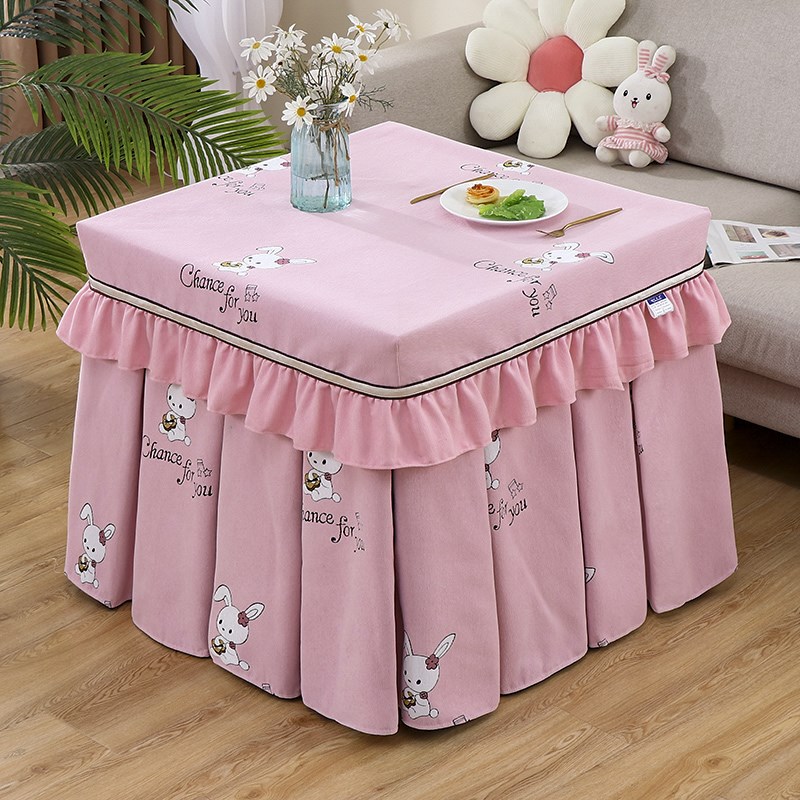 正方形烤火桌罩套四季通用电取暖桌布电炉罩套烤火罩麻将机罩新款