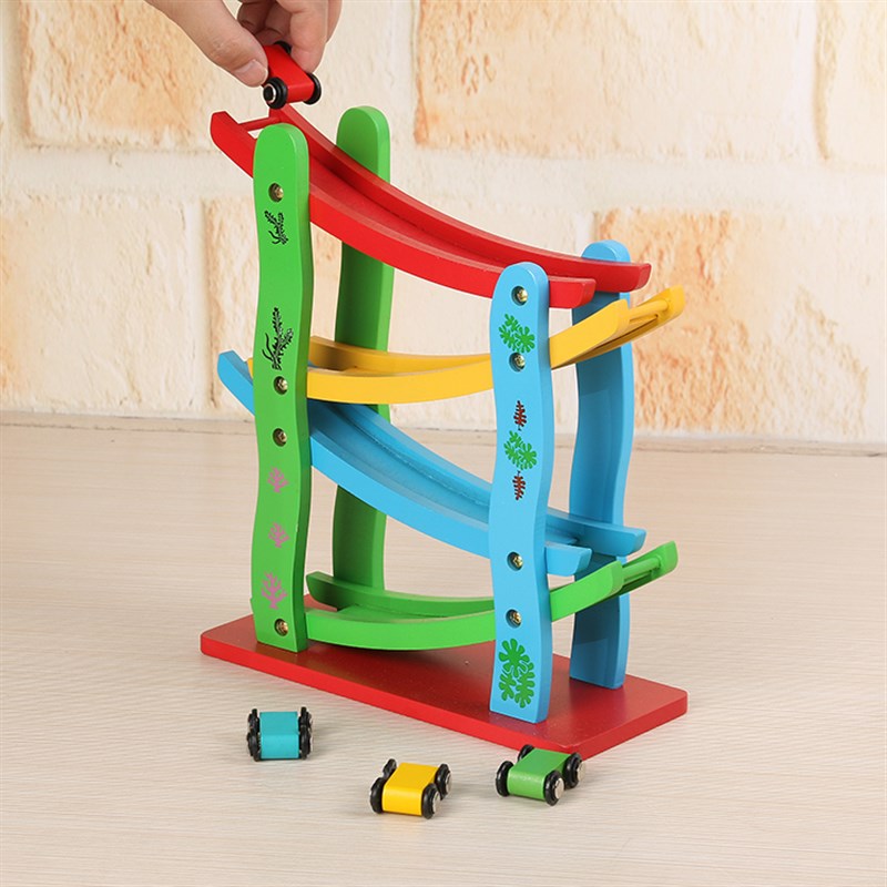 木质儿童玩具大号滑翔车益智早教婴幼儿桌面游戏轨道滑行惯性滑车