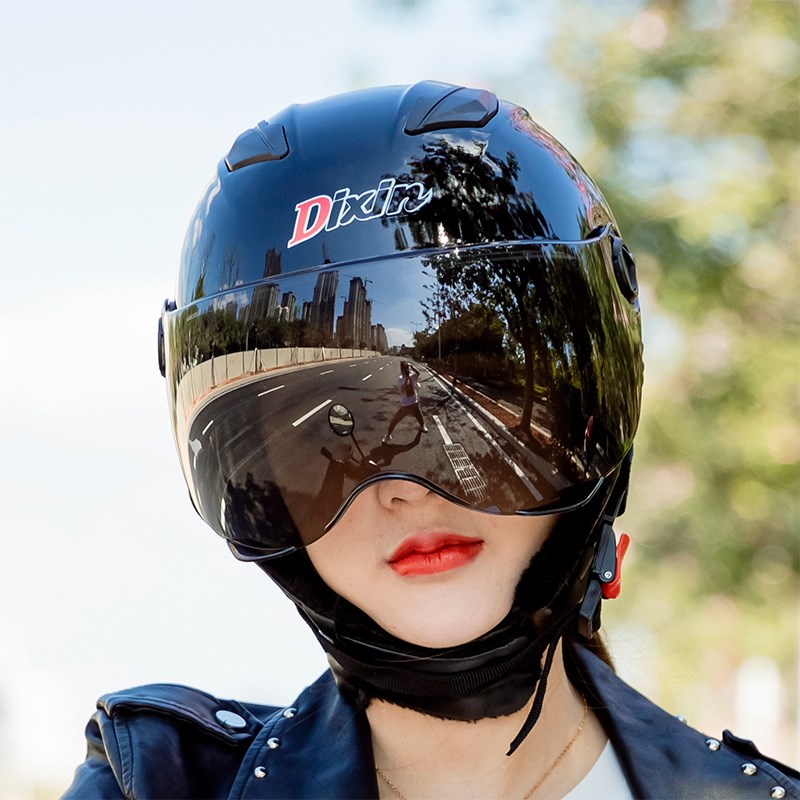 3C认证电动车头盔男电瓶车头灰女冬季四季半盔可拆围脖加绒