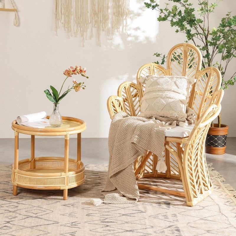 复古藤椅印尼自然真藤单人休闲靠背椅家用旋转阳台懒人椅小户型,住宅家具,阳台椅,淘宝优惠券,粉丝福利购,淘宝优惠卷
