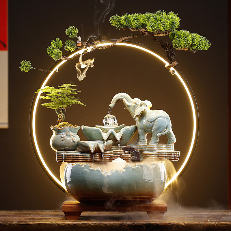 创意招财流水时来运转客厅家居办公室桌面装饰品乔迁业礼品,家居饰品,流水摆件,淘宝优惠券,粉丝福利购,淘宝优惠卷