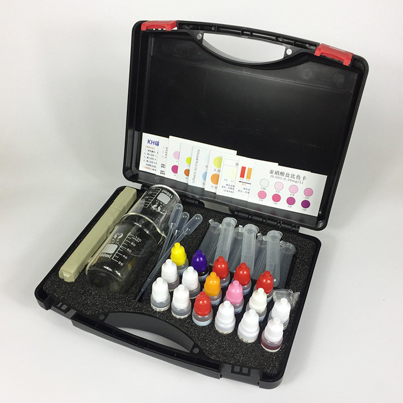 磬水 水产养殖鱼缸鱼塘水质监测检测ph亚硝酸盐氨氮试剂盒工具箱